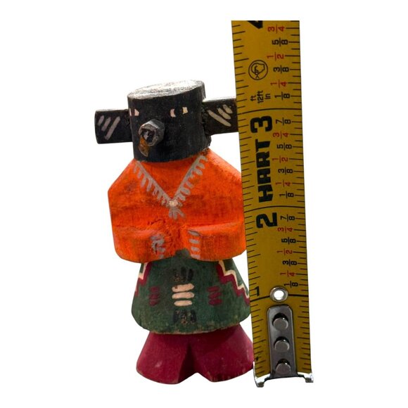 Vintage Hopi Kachina Doll Mini 4" Wooden Black Red Route 55 Tribal Painted READ - Picture 6 of 8